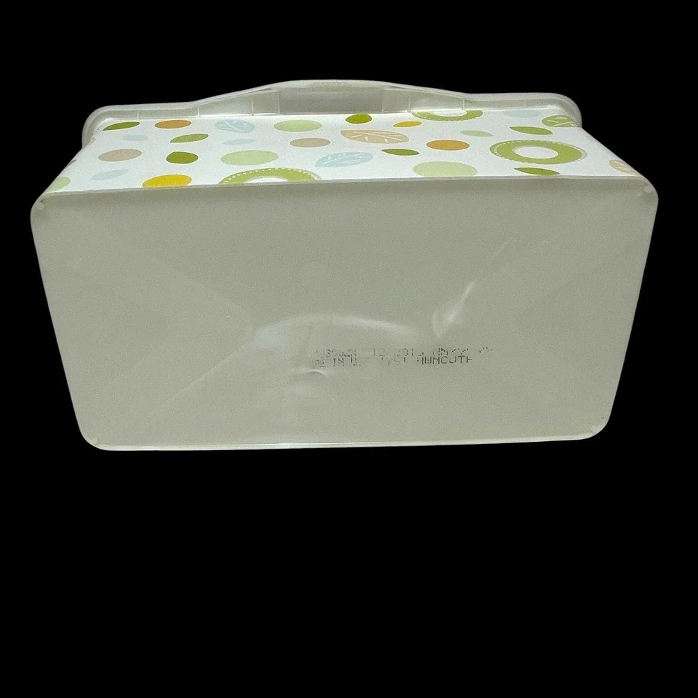 Vintage Huggies Baby Wipes Container EMPTY Plastic Tub Leaf Pattern Pop Up *Read
